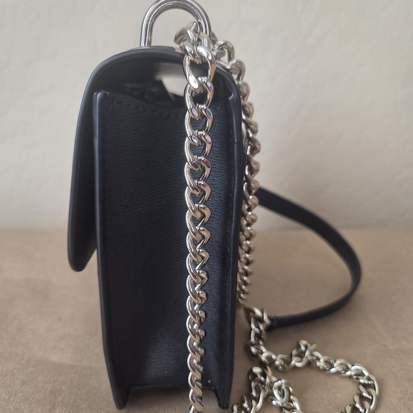 KATE SPADE NY Leopard Print Flap Crossbody Bag - Black & Tan - Silver Hardware - Picture 6 of 14